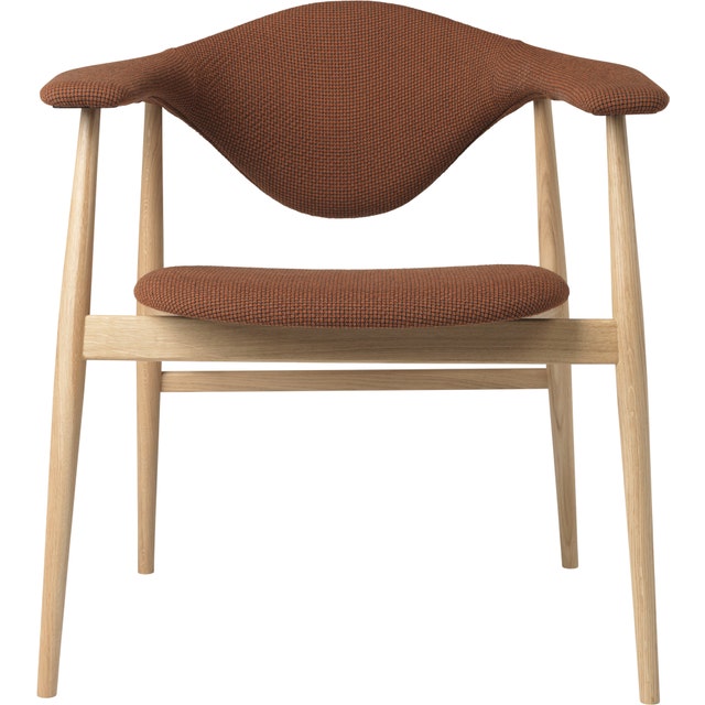 GUBI Masculo Wood Base Dining Chair - Fully Upholstered