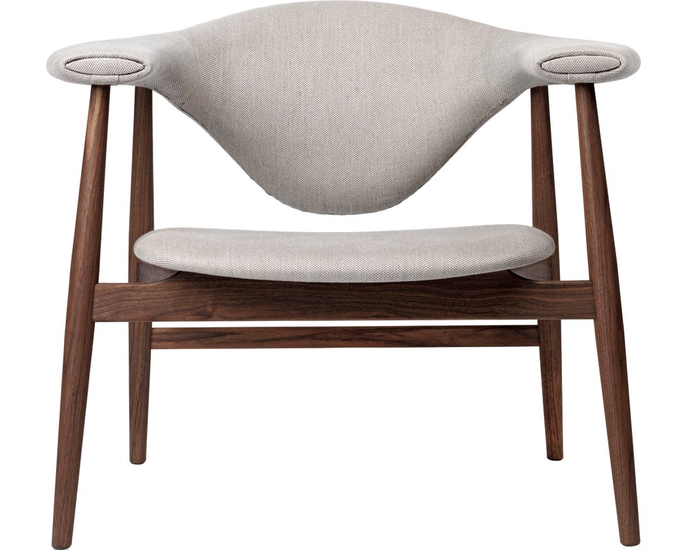 GUBI Masculo Wood Base Lounge Chair Fully Upholstered