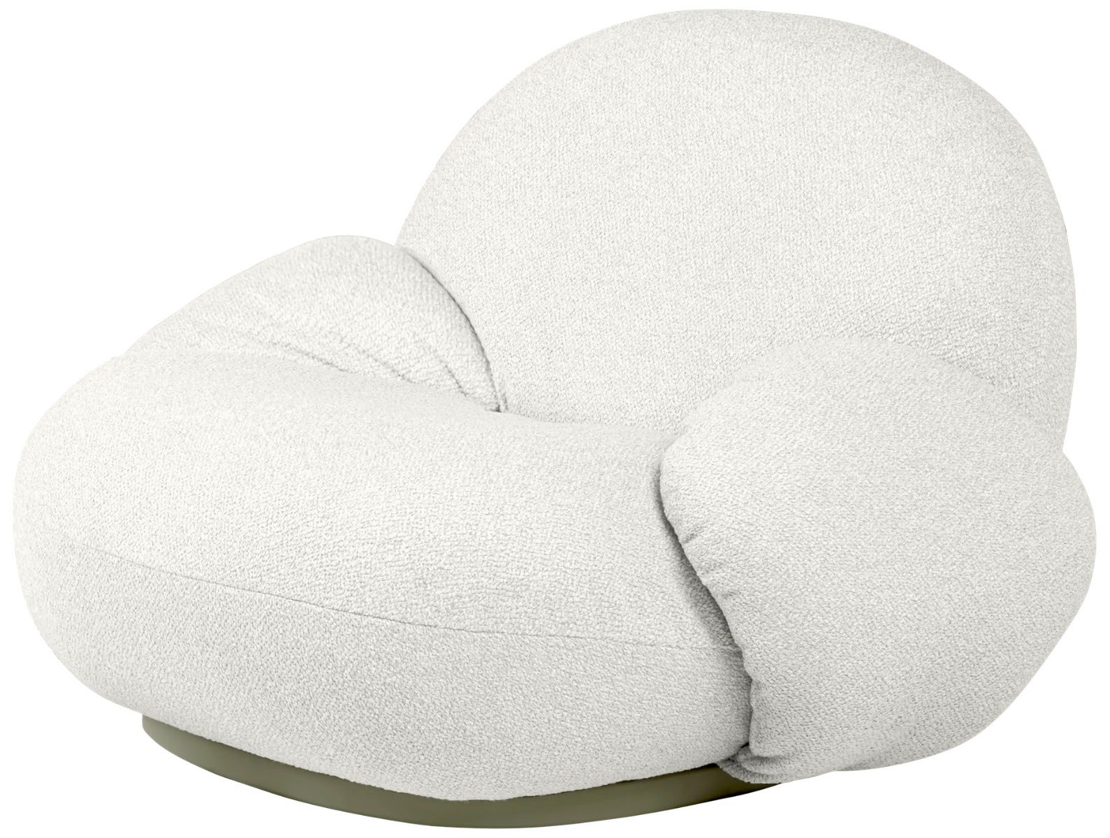 GUBI Pacha Outdoor Swivel Lounge Chair with Armrest - Fully Upholstered