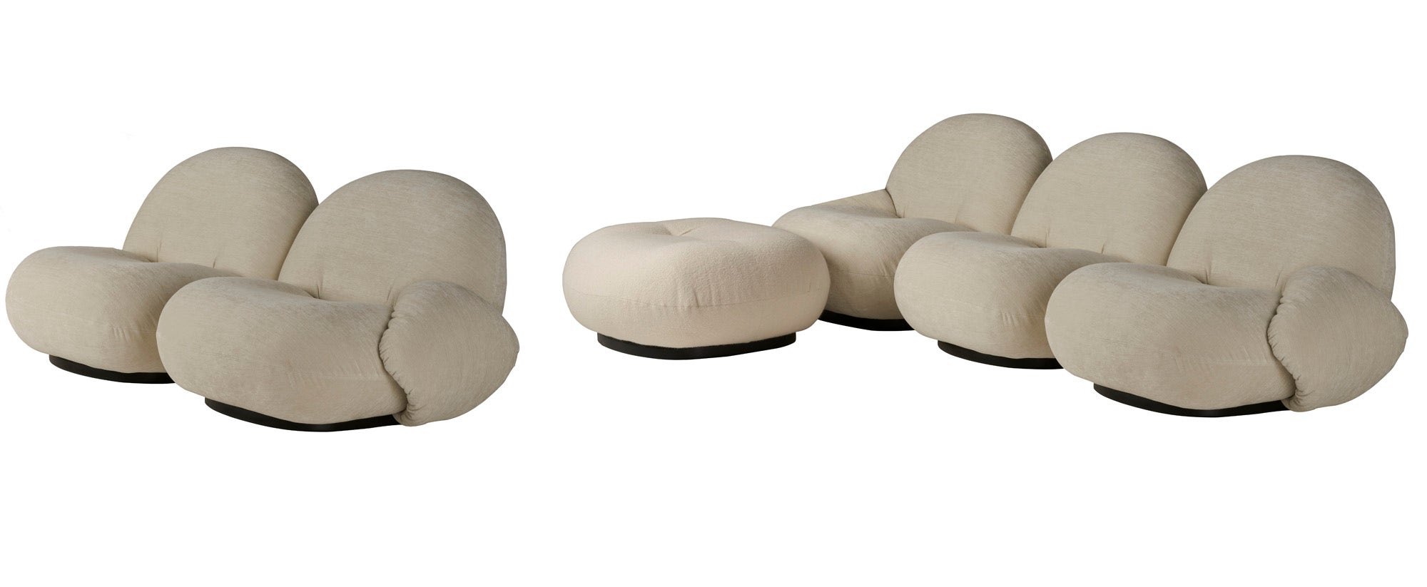 GUBI Pacha Sofa - 5 Piece Set with Armrest & Ottoman - Fully Upholstered