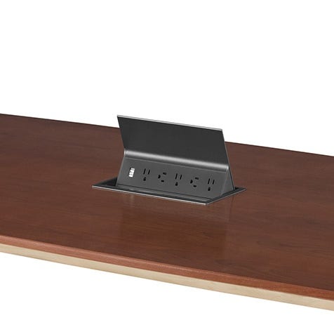 CLEARANCE Herman Miller Logic Power™ Unit - Grommet Mount - 5AC Ports plus USB ports - Graphite