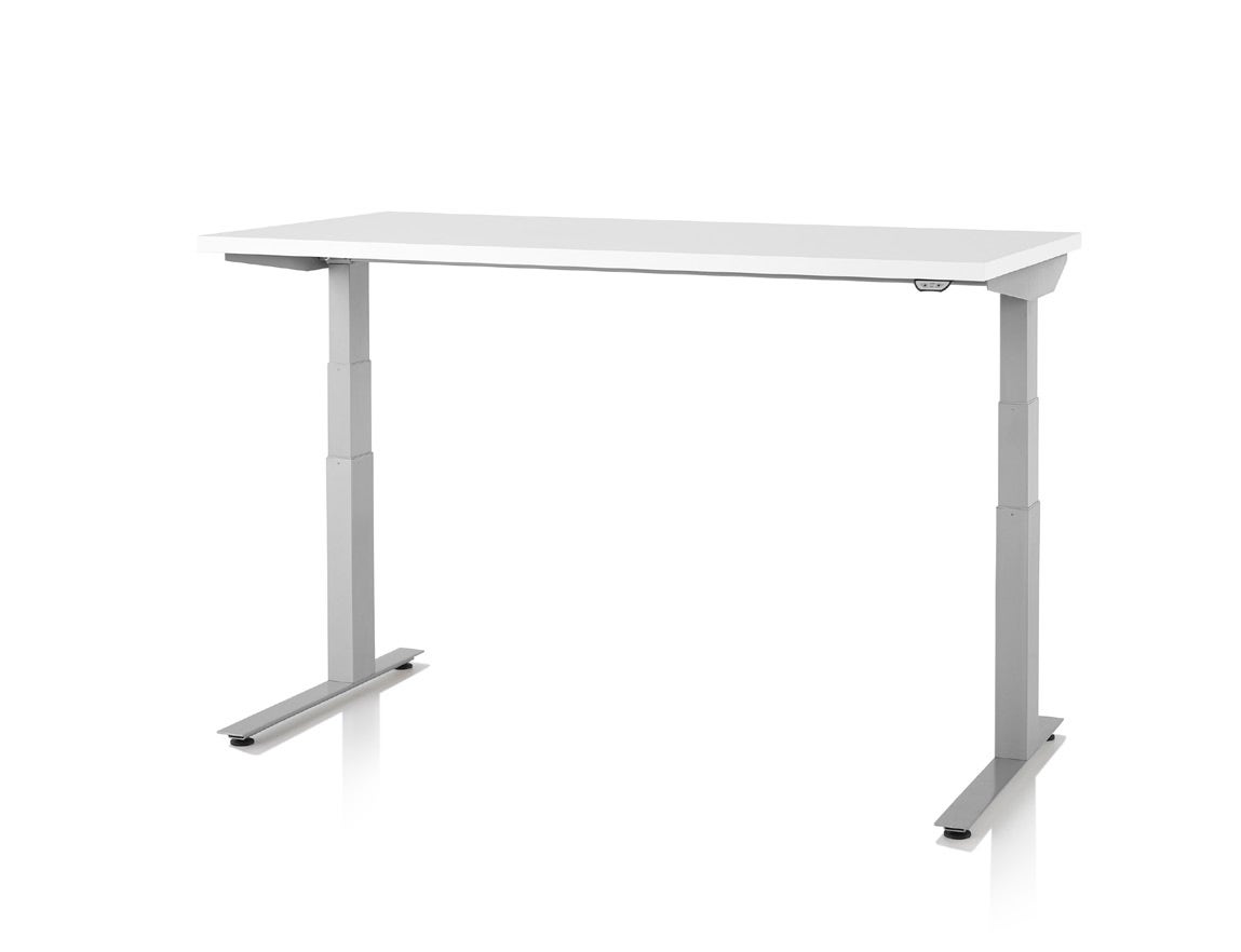 Herman Miller Nevi Sit-to-Stand Rectangular Table with C-Foot 
