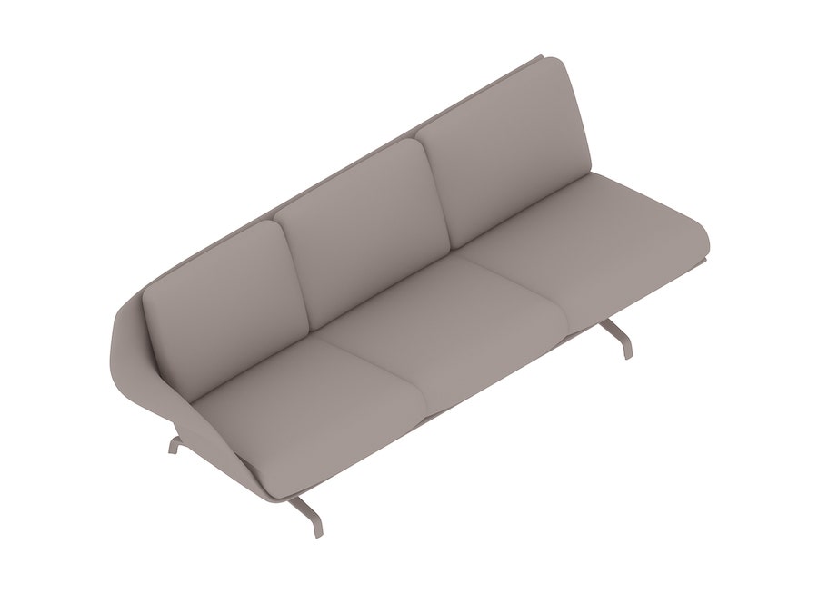 Herman Miller Striad® Three Seater Low-Back Sofa with One Side Arm