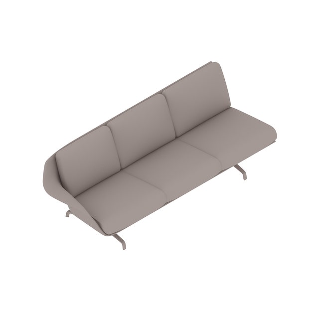 Herman Miller Striad® Three Seater Low-Back Sofa with One Side Arm