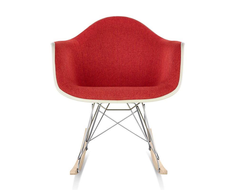 Herman Miller Eames Molded Fiberglass Armchair Rocker Base Upholstered ...