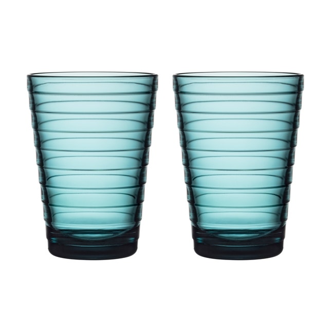 CLEARANCE Iittala Aino Aalto Tumblers (Set of 2) 11 oz, Sea Blue