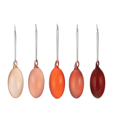 Iittala Glass Balls - 40mm 1.5 inch Red (Set of 5)
