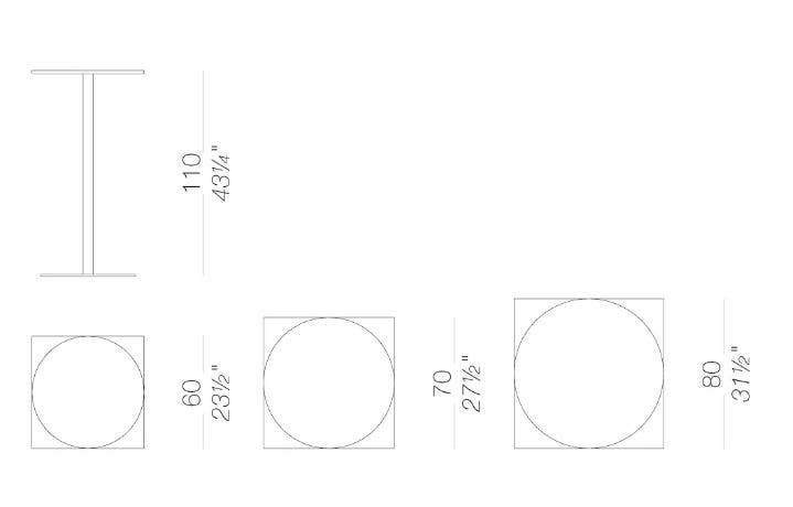 lapalma BRIO テーブル 白 60×60 Lapalma Brio Table - Height-Adjustable 52-70 cm