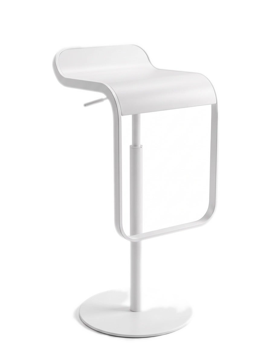 CLEARANCE Lapalma LEM Stool - Self Adjusting, White Powder Coated Frame, White Lacquered Seat