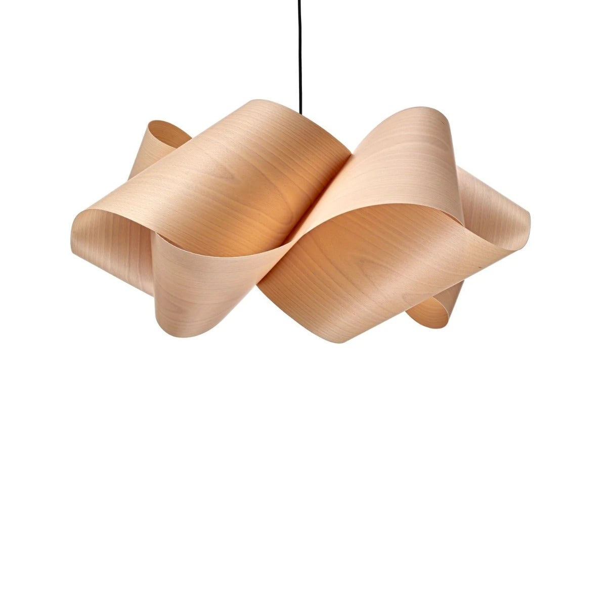 CLEARANCE LZF Swirl Suspension Lamp, Small, Matt White Canopy, Natural Beech, E26