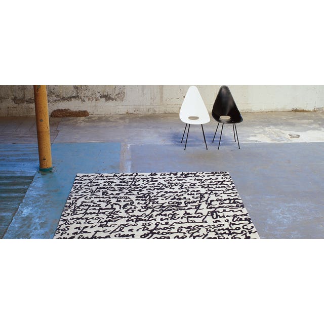 Nanimarquina Black on White Manuscrit Rug