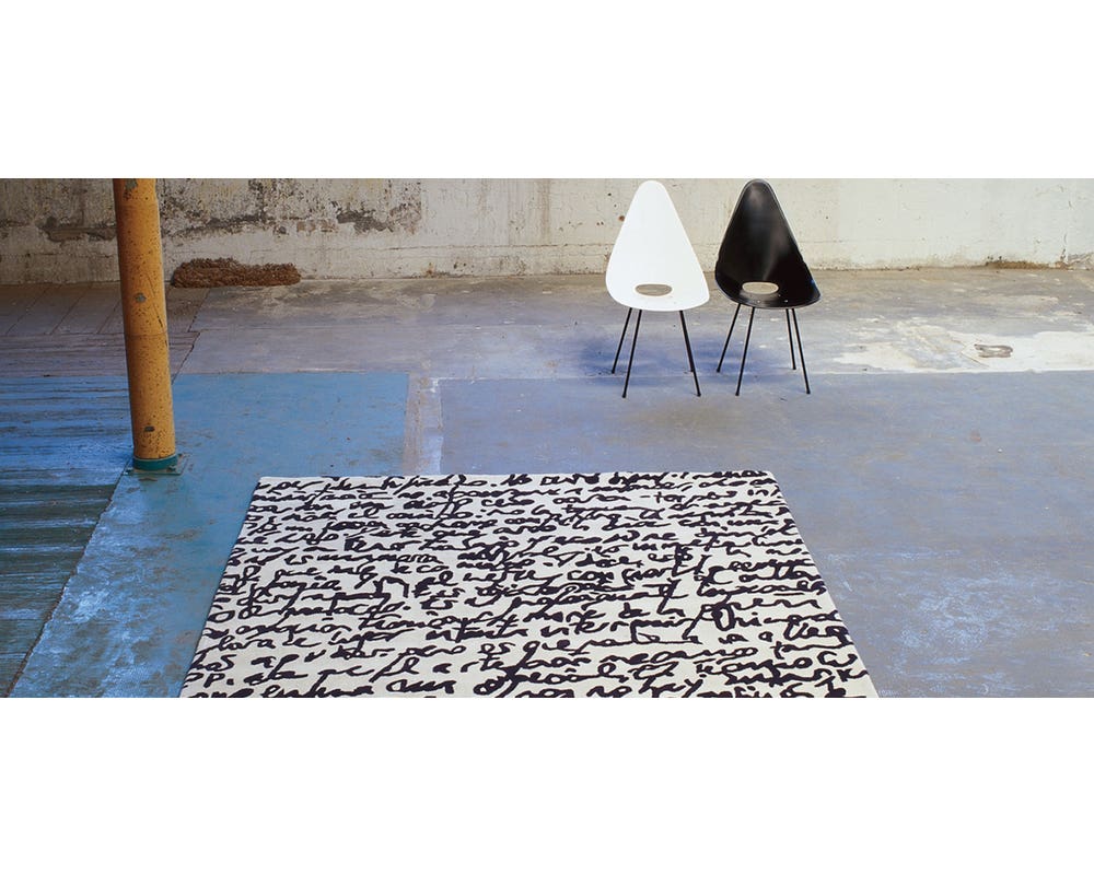 Manuscript Rug Nanimarquina Black on White Manuscrit Rug