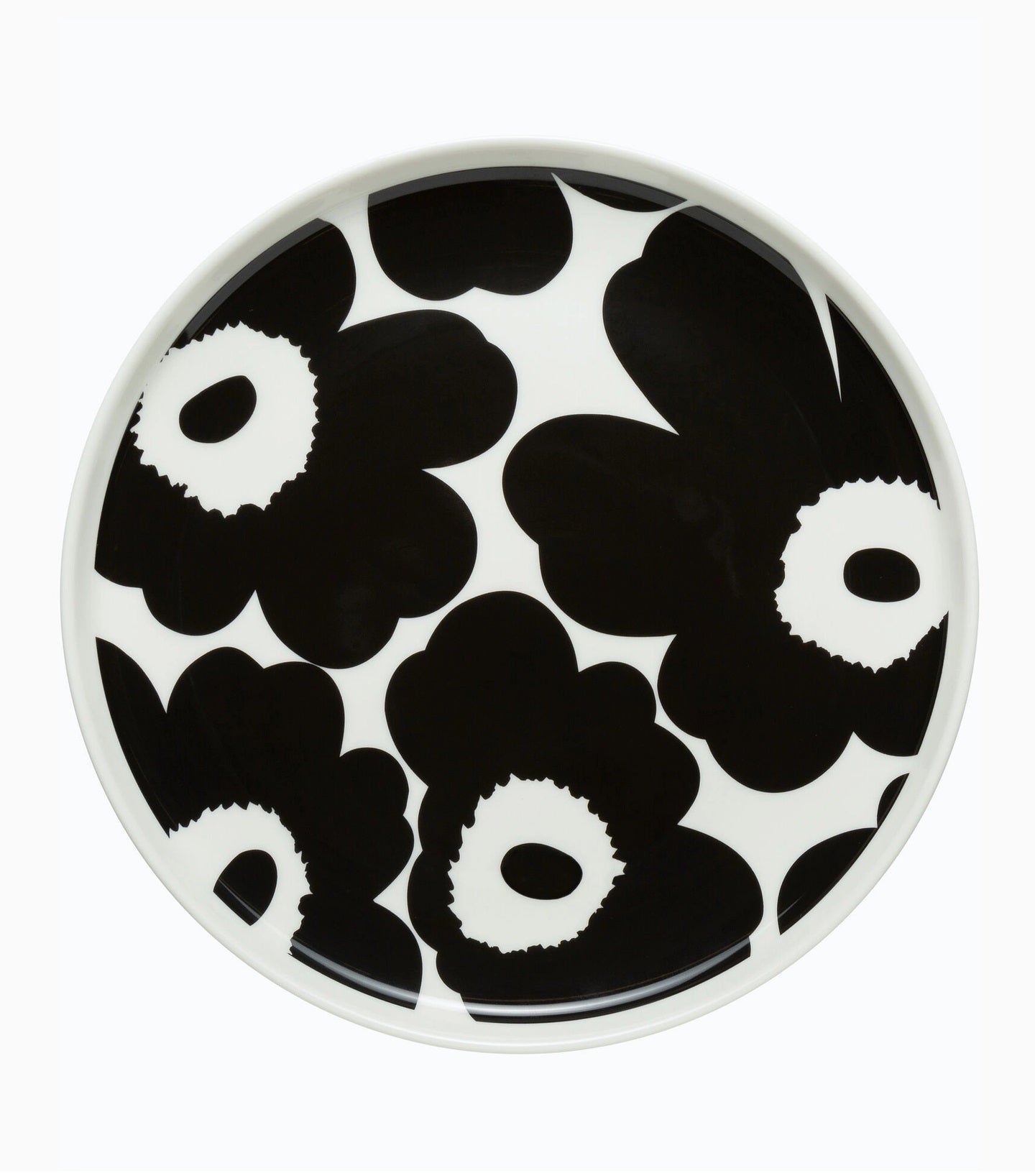 Marimekko Unikko Plate - 20 cm - White, Black