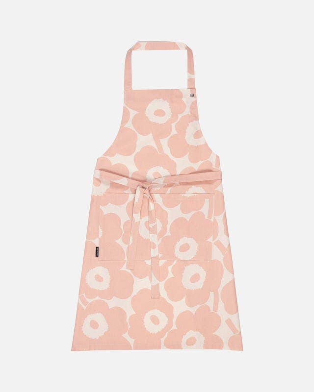 Marimekko Pieni Unikko Pattern Apron - White, Peach