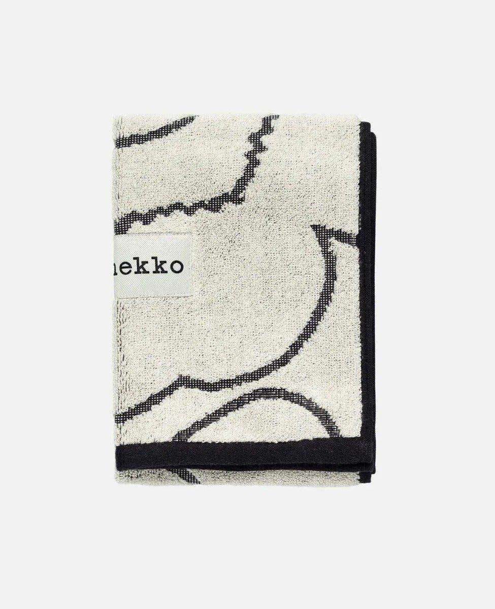 Marimekko Piirto Unikko Guest Towel - 30 x 50 cm-Black/Ivory
