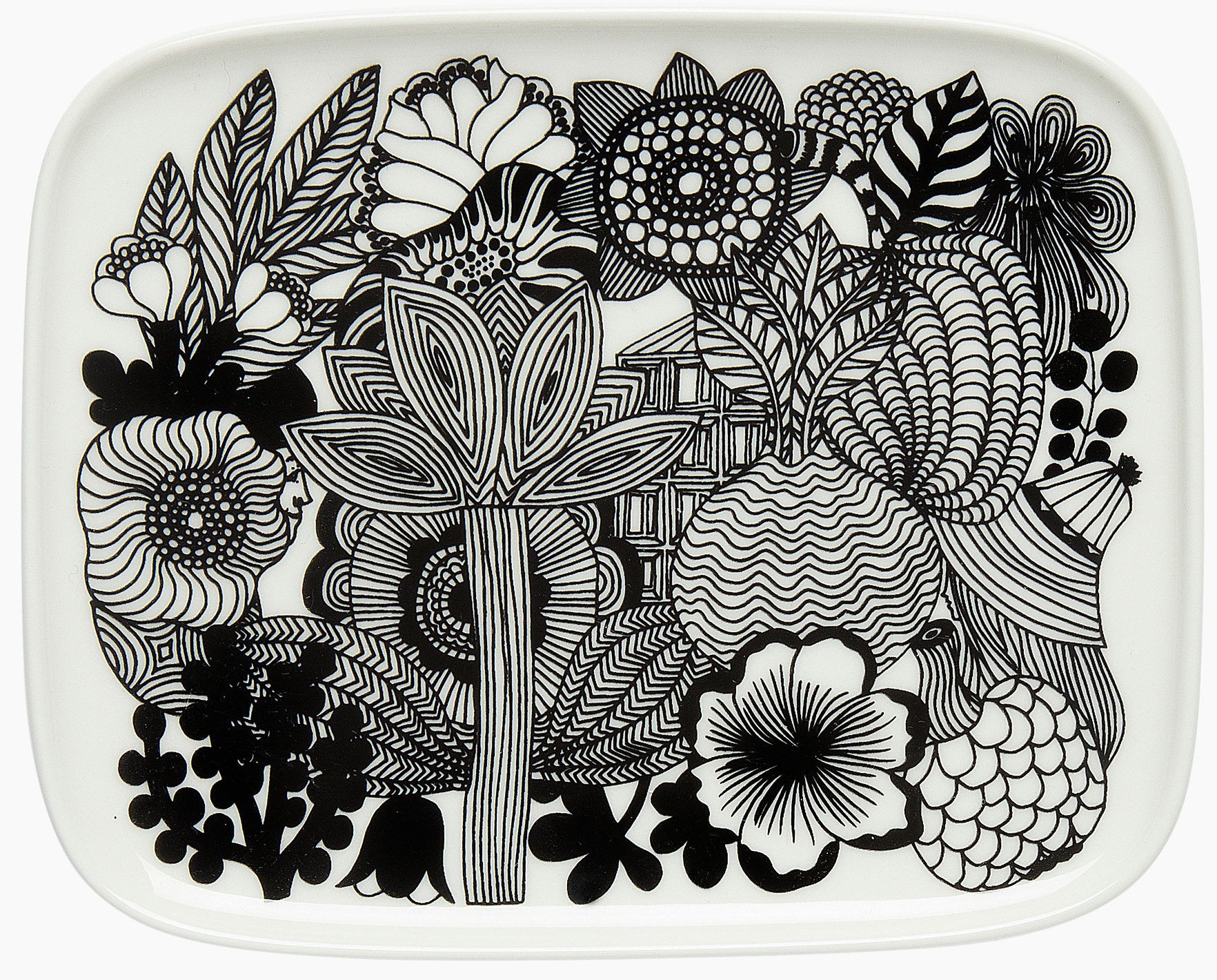 Marimekko Siirtolapuutarha Plate - 15 x 12 cm