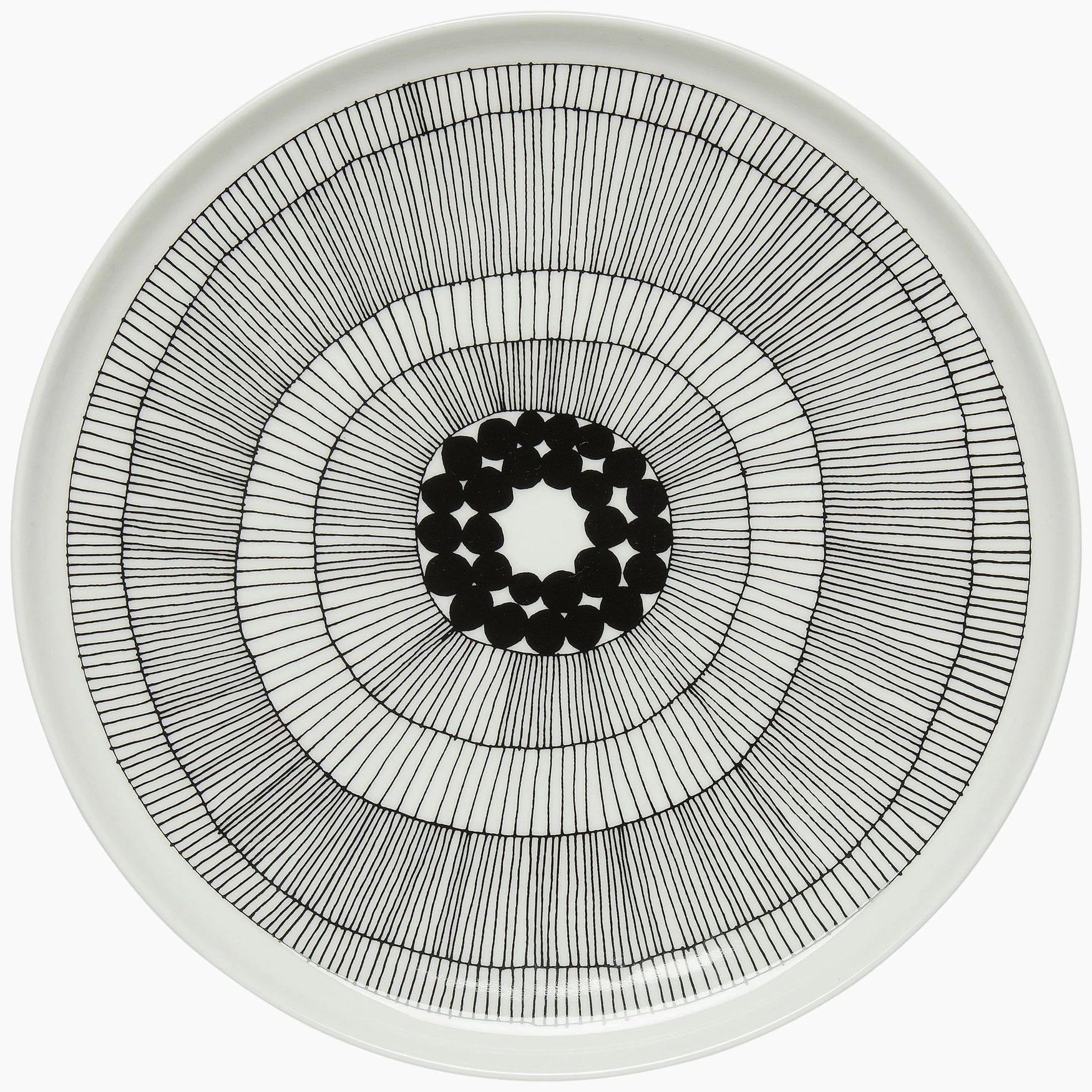 Marimekko Siirtolapuutarha Plate - 25 cm - White, Black