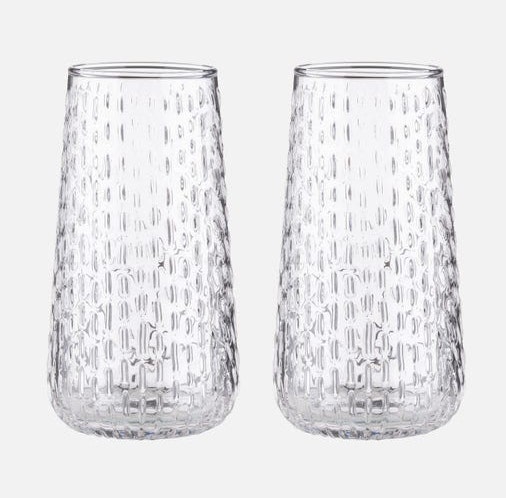 Marimekko Syksy Flute Glass  - Set of 2 - Clear