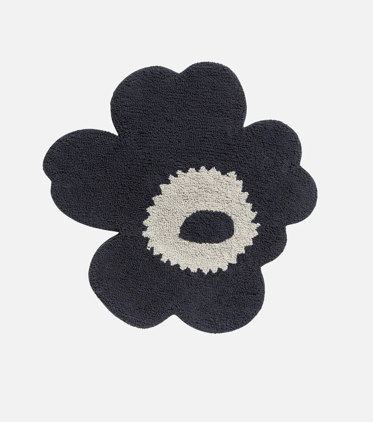 Marimekko Unikko Bath Mat - Charcoal/Off White