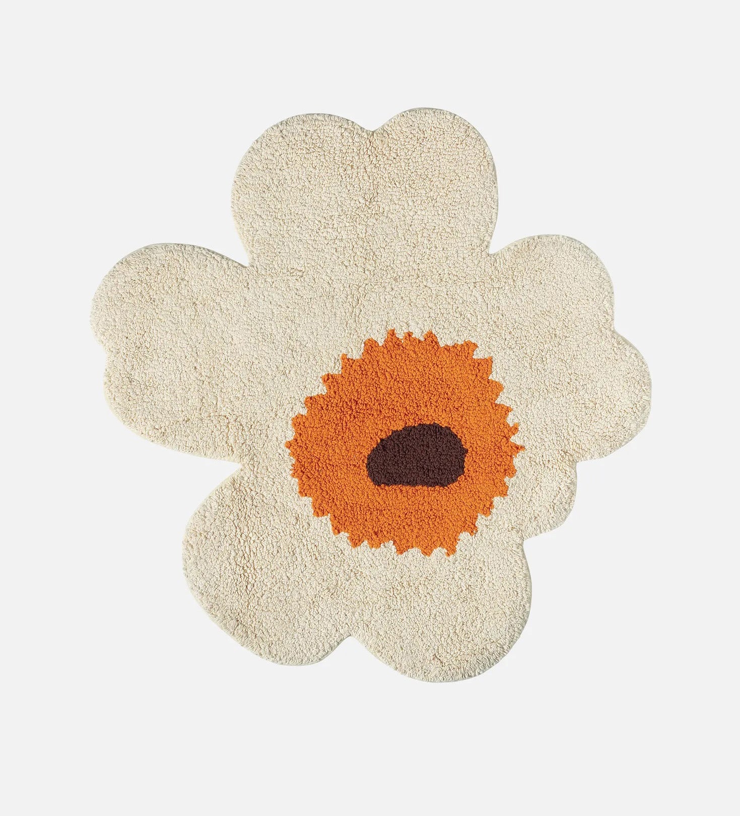 Marimekko Unikko Bath Mat - Cream/Warm Orange (Disco)