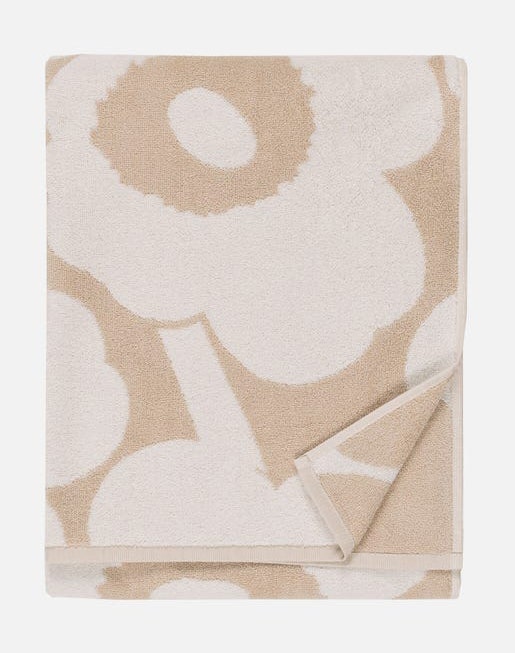 Marimekko Unikko Bath Towel - 70 x 150 cm - Off White, Beige