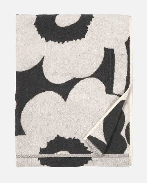 Marimekko Unikko Bath Towel - 70 x 150 cm - Off White, Charcoal