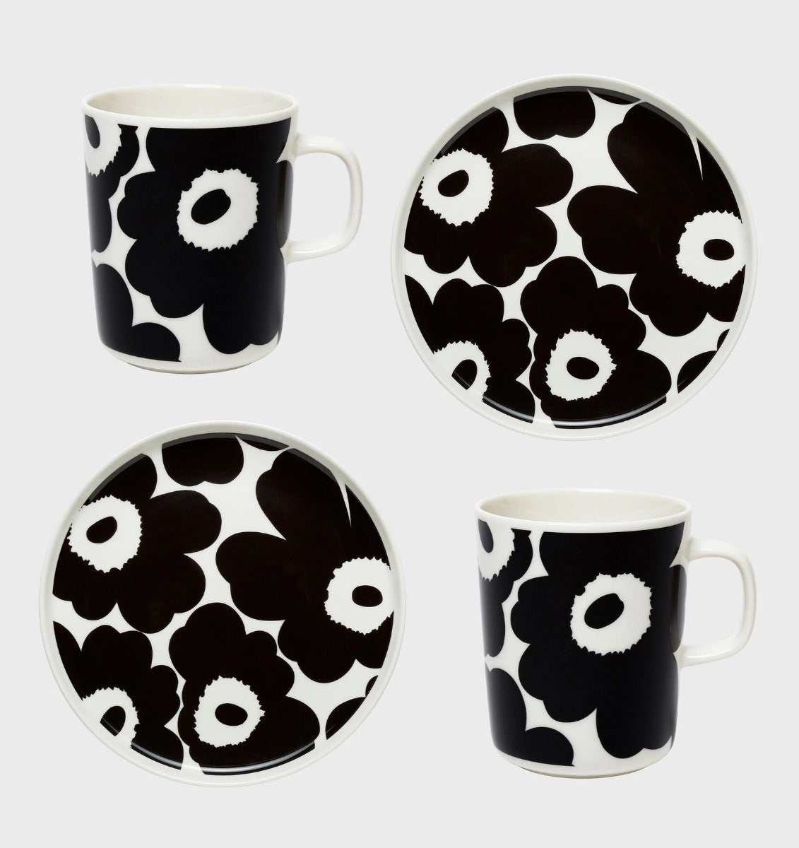 CLEARANCE Marimekko Unikko Breakfast Set (2 Mugs & 2 Plates)