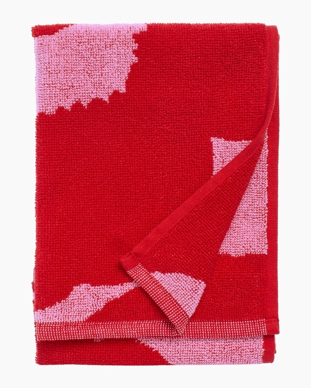 Marimekko Unikko Guest Towel - Red, Pink