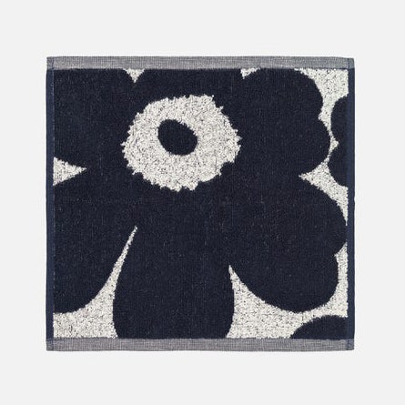 Marimekko Unikko Mini Towel - 30 x 30 cm - Cotton, Dark Blue