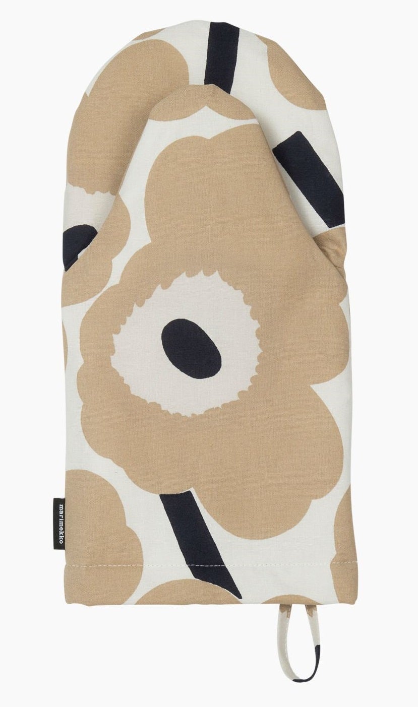 Marimekko Unikko Oven Mitten - Off-White/Beige/Dark Blue