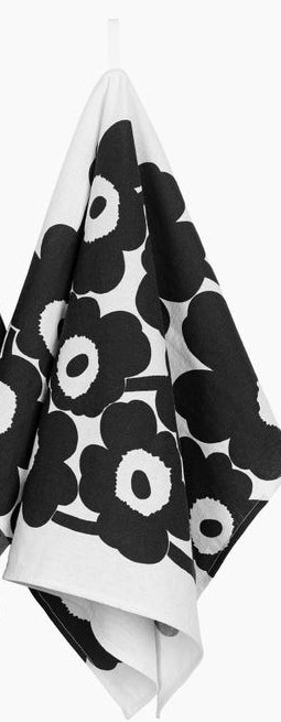 Marimekko Unikko Tea Towel - Set of 2 - White, Black
