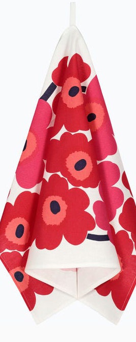 Marimekko Unikko Tea Towel - Set of 2 - White, Red