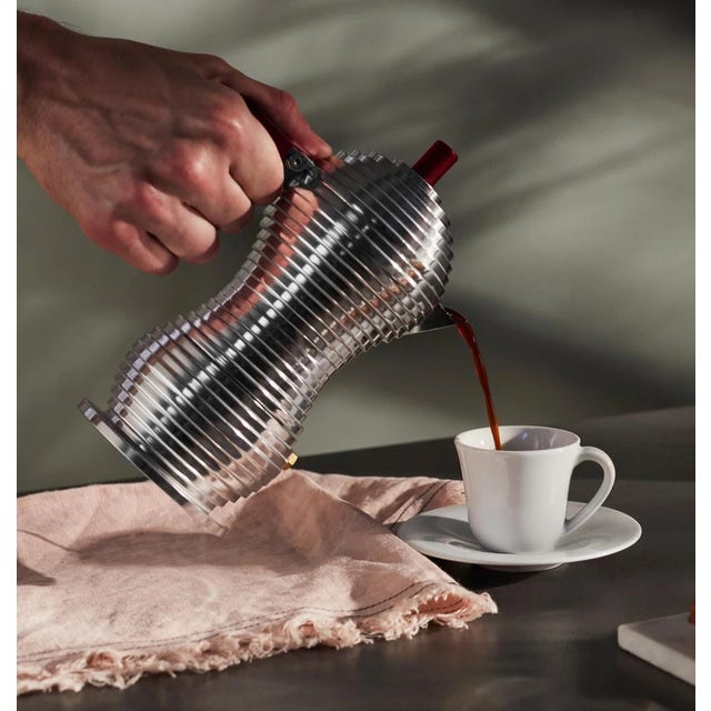 Alessi MDL02 Pulcina Espresso Coffee Maker with Steel Bottom