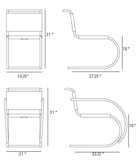 Knoll Ludwig Mies Van Der Rohe - MR Side Chair Knoll Ludwig Mies Van Der Rohe - MR Side Chair