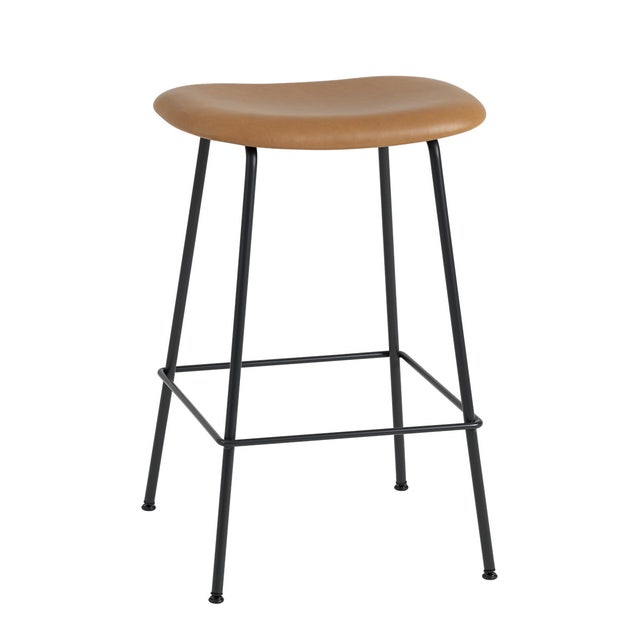 Muuto Fiber Tube Base Bar Stool - Upholstered