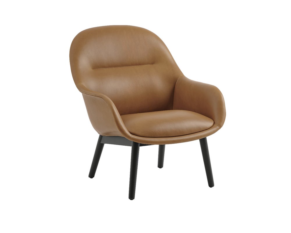 Muuto Fiber Wood Base Lounge Armchair Upholstered