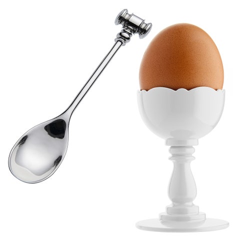 Alessi MW14SET W Dressed Egg Cup & Spoon with Egg Opener