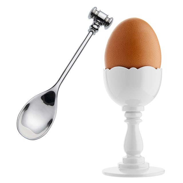 Alessi MW14SET W Dressed Egg Cup & Spoon with Egg Opener