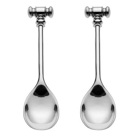 Alessi MW20S2 Dressed Spoons with Egg Opener (Set of 2)