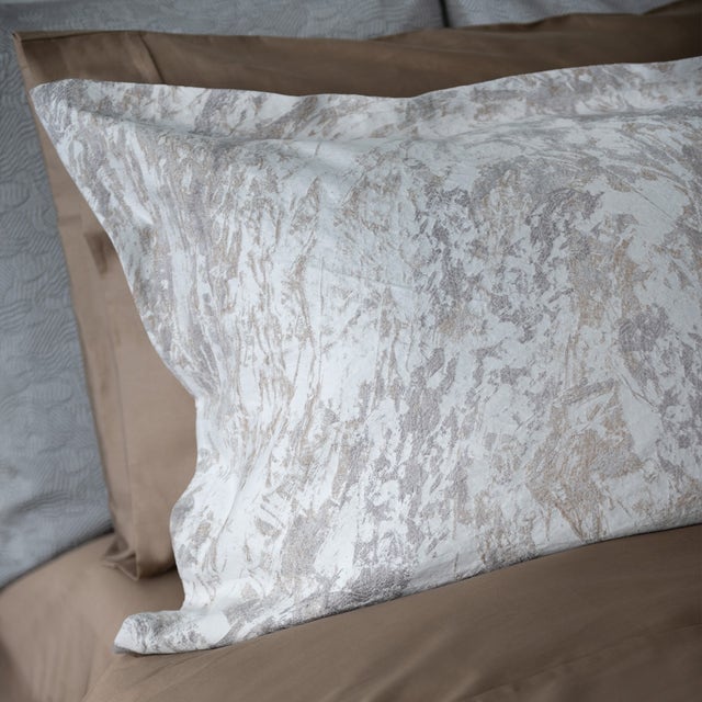 St. Geneve Mystral Sham, Queen, Sand, backed with Capri Tan