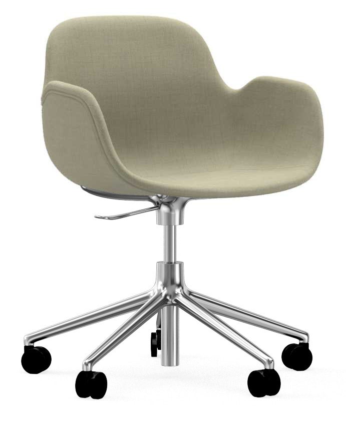 Normann Copenhagen Form Swivel Armchair with Castors Full Upholstery