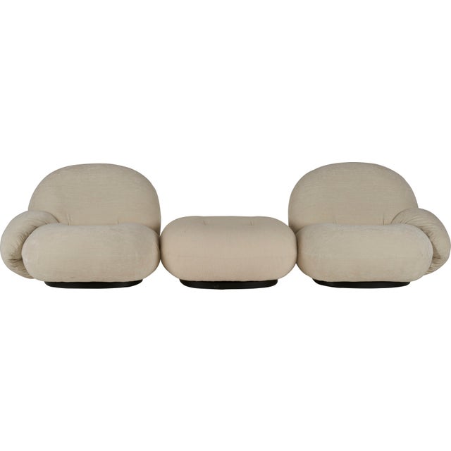 GUBI Pacha 2 Seater Sofa with Armrests & Ottoman - Fully Upholstered