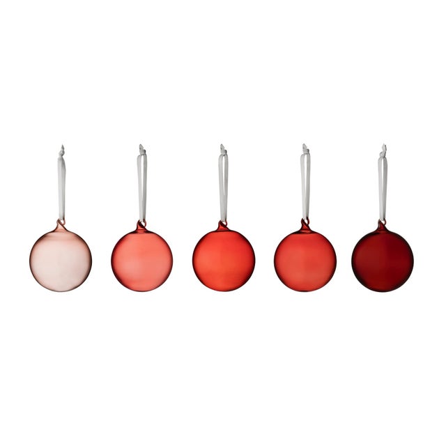 Iittala Glass Balls - 3.25 inch Red (Set of 5)