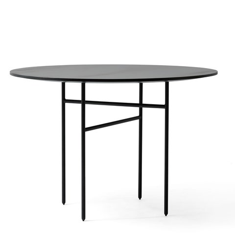 CLEARANCE Audo Copenhagen Snaregade Table, Round 47", Black/Black Veneer