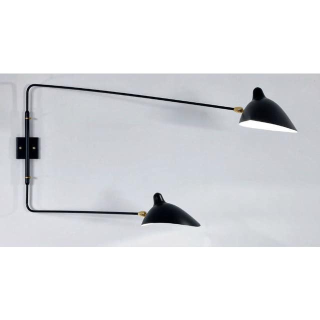 Serge Mouille Large Wall Lamp - 2 Rotating Straight Arms