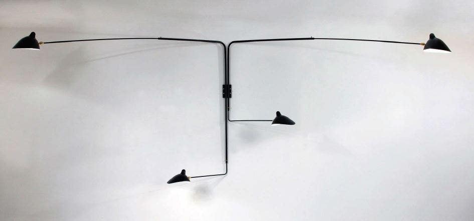 Serge Mouille Large Wall Lamp - 4 Rotating Straight Arms