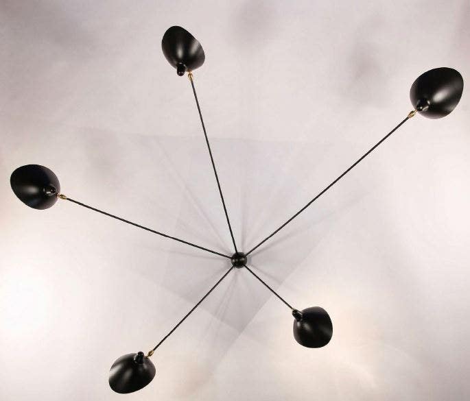Serge Mouille Spider Large Wall Lamp - 5 Still Arms