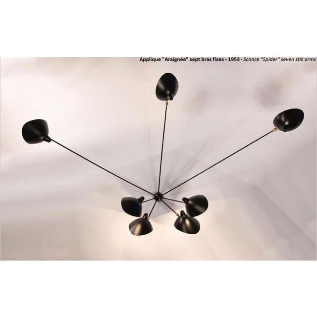 Serge Mouille Spider Large Wall Lamp - 7 Still Arms