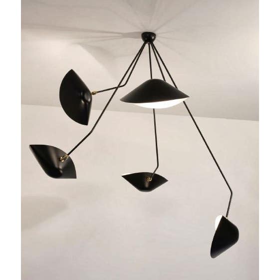 Serge Mouille Spider Ceiling Lamp - 5 Still Angled Arms