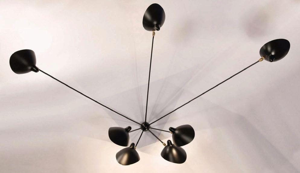 Serge Mouille Spider Ceiling Lamp - 7 Still Arms